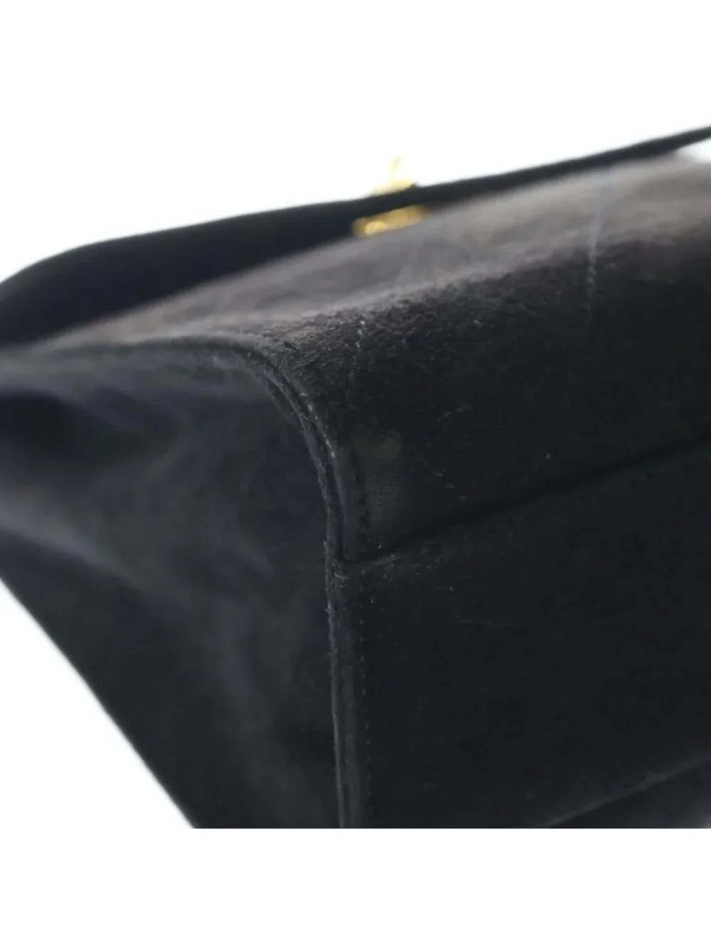 Chanel 2.55 Quilted Suede Leather Handbag Black